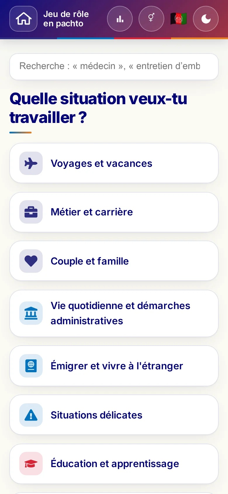 Mobile : les univers thématiques des jeux de rôle.