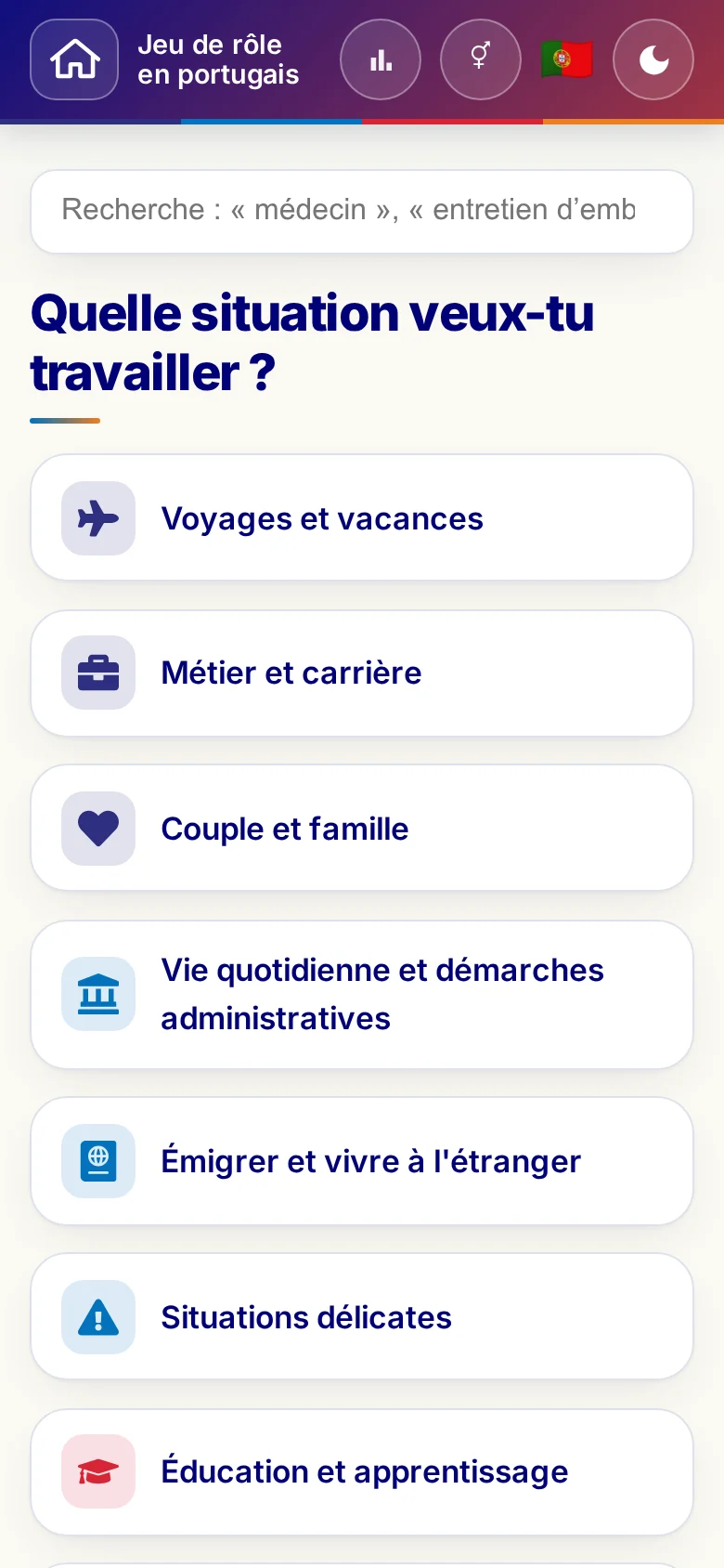 Mobile : les univers thématiques des jeux de rôle.