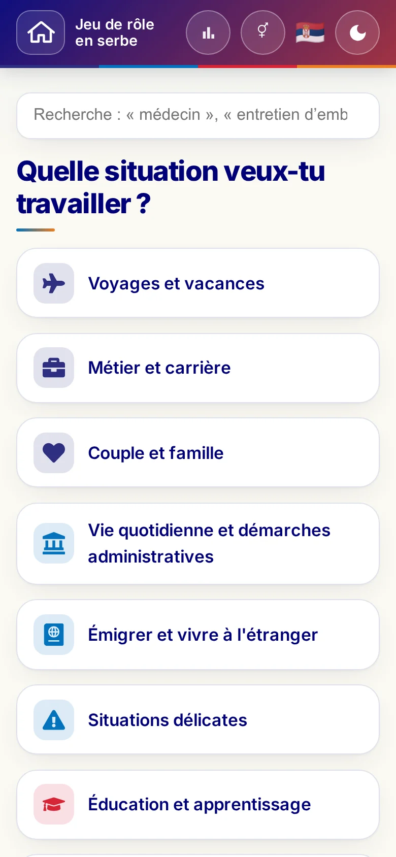Mobile : les univers thématiques des jeux de rôle.