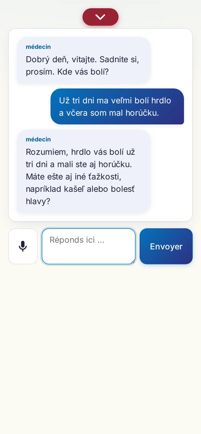 Mobile&nbsp;: une conversation en cours avec saisie au micro.