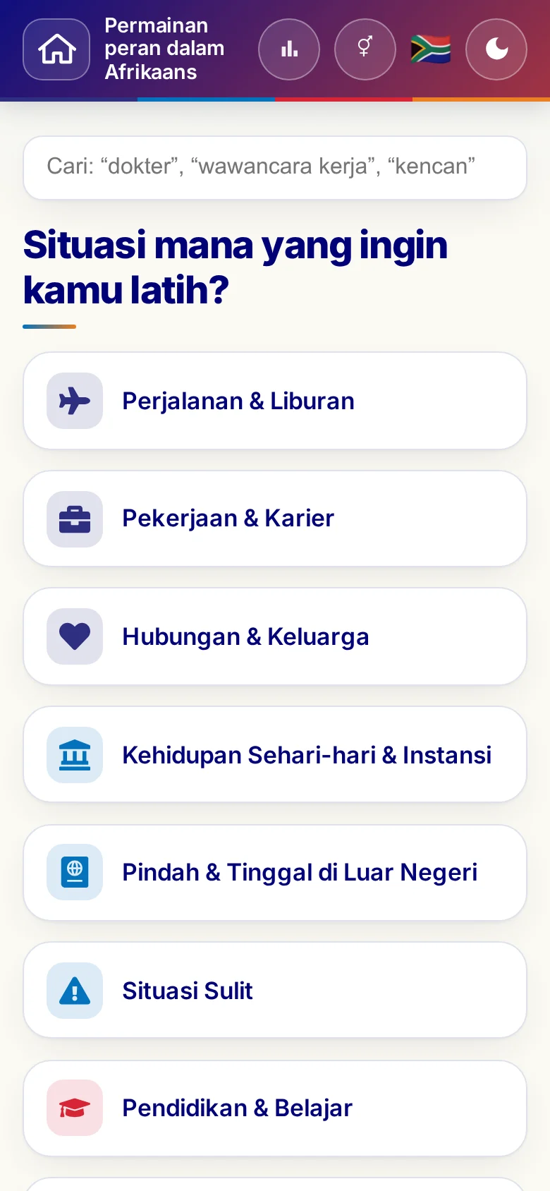 Ponsel: kategori tema Permainan peran.