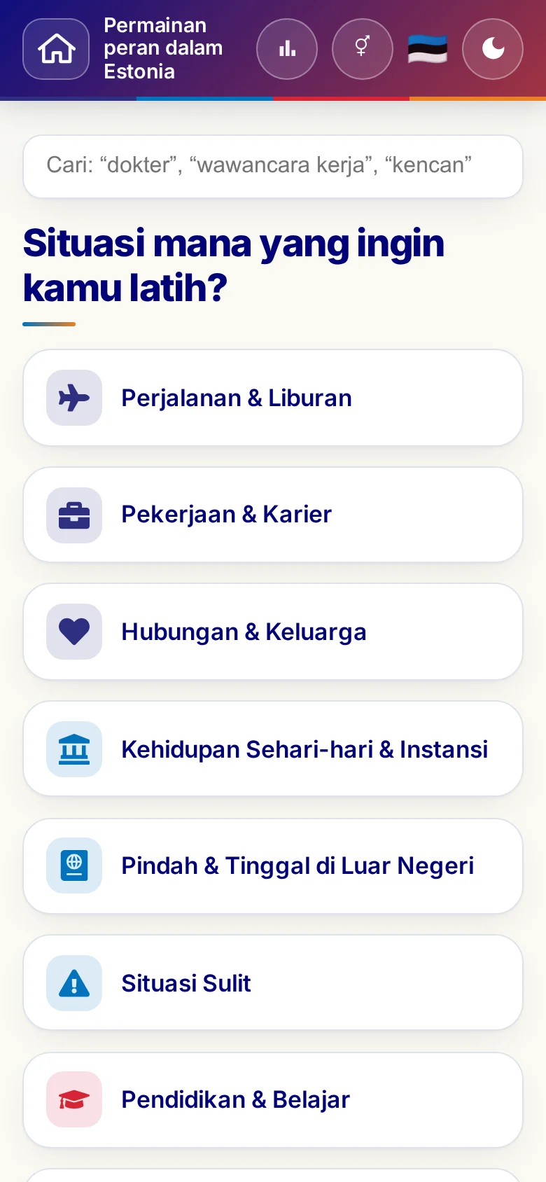 Ponsel: kategori tema Permainan peran.