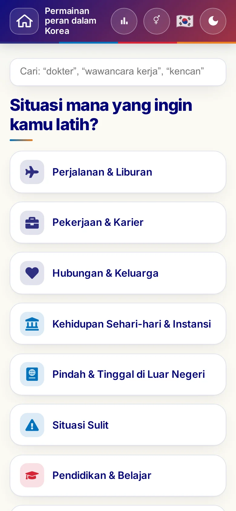 Ponsel: kategori tema Permainan peran.