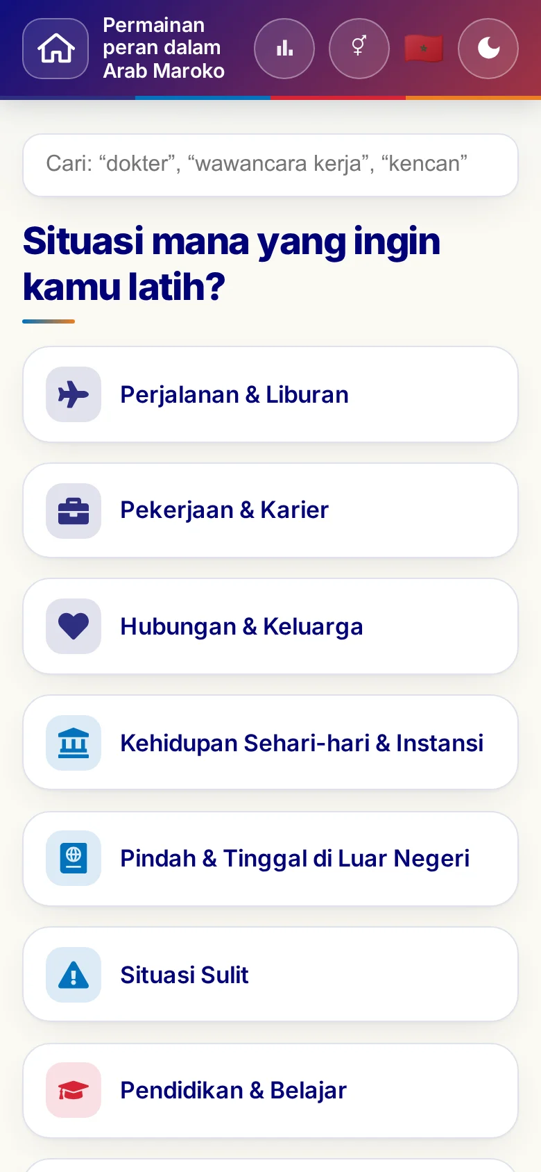 Ponsel: kategori tema Permainan peran.