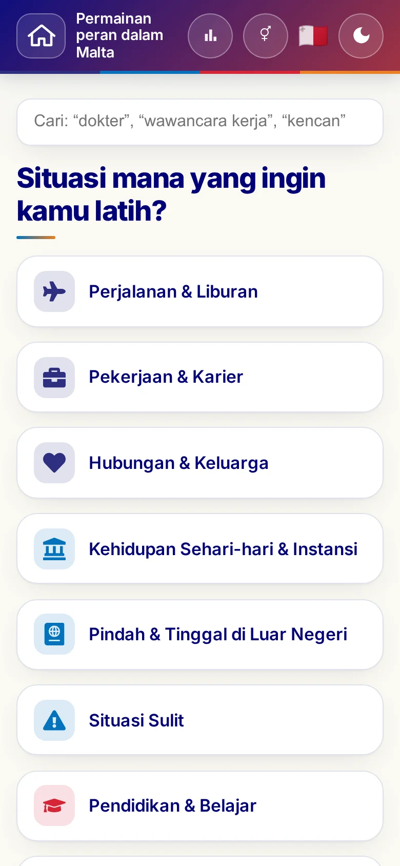 Ponsel: kategori tema Permainan peran.