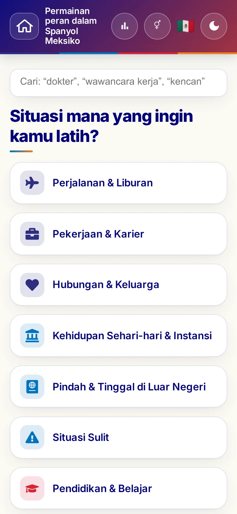 Ponsel: kategori tema Permainan peran.