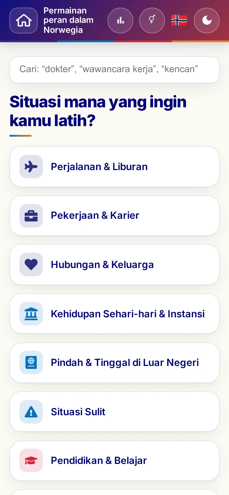 Ponsel: kategori tema Permainan peran.
