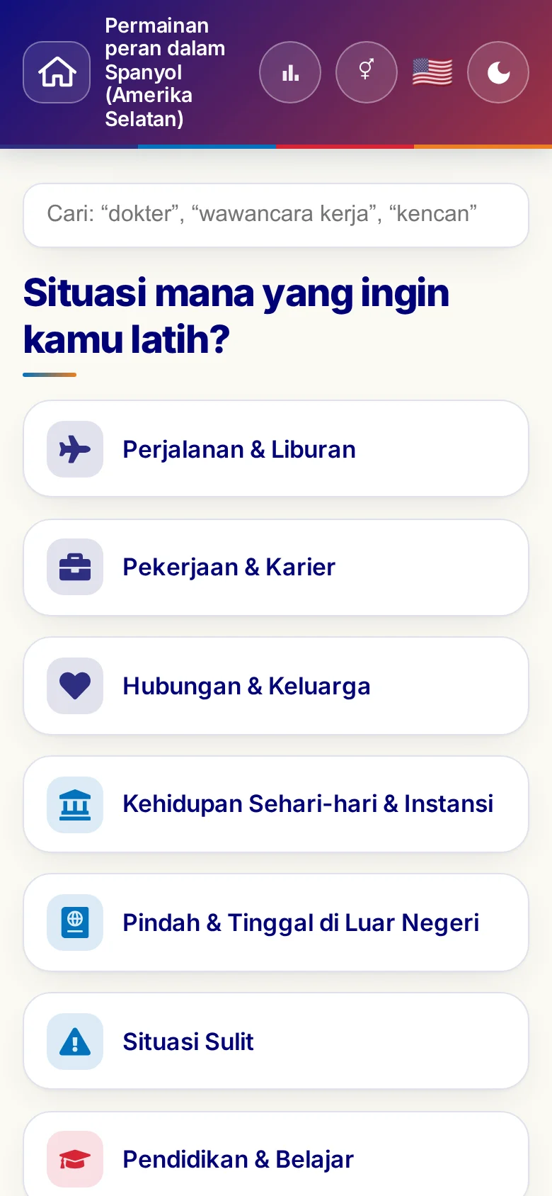 Ponsel: kategori tema Permainan peran.