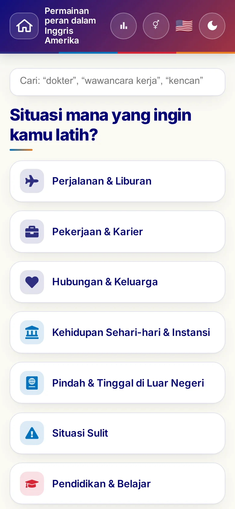 Ponsel: kategori tema Permainan peran.