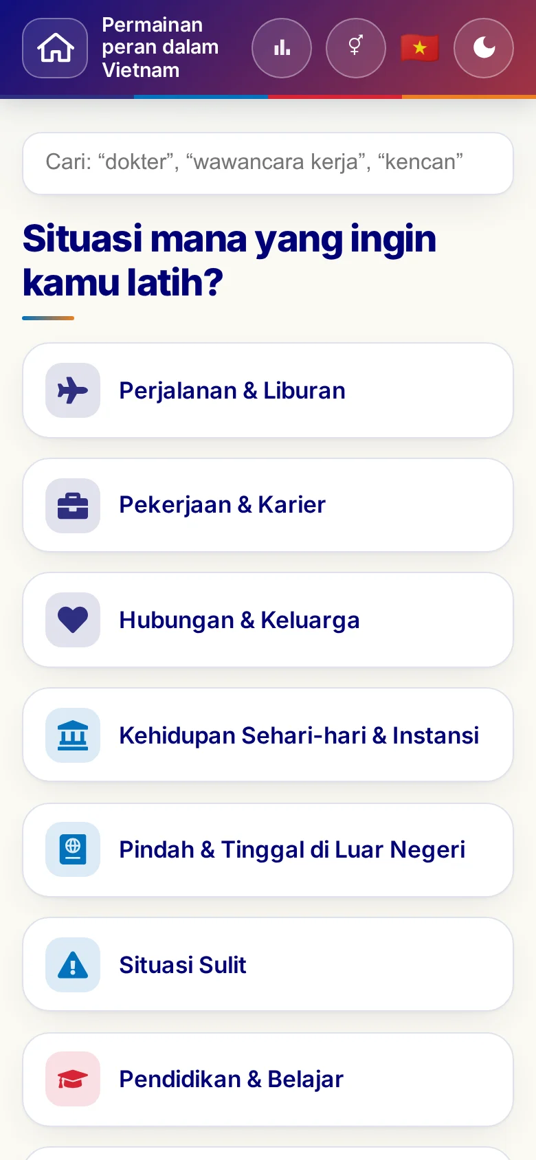 Ponsel: kategori tema Permainan peran.
