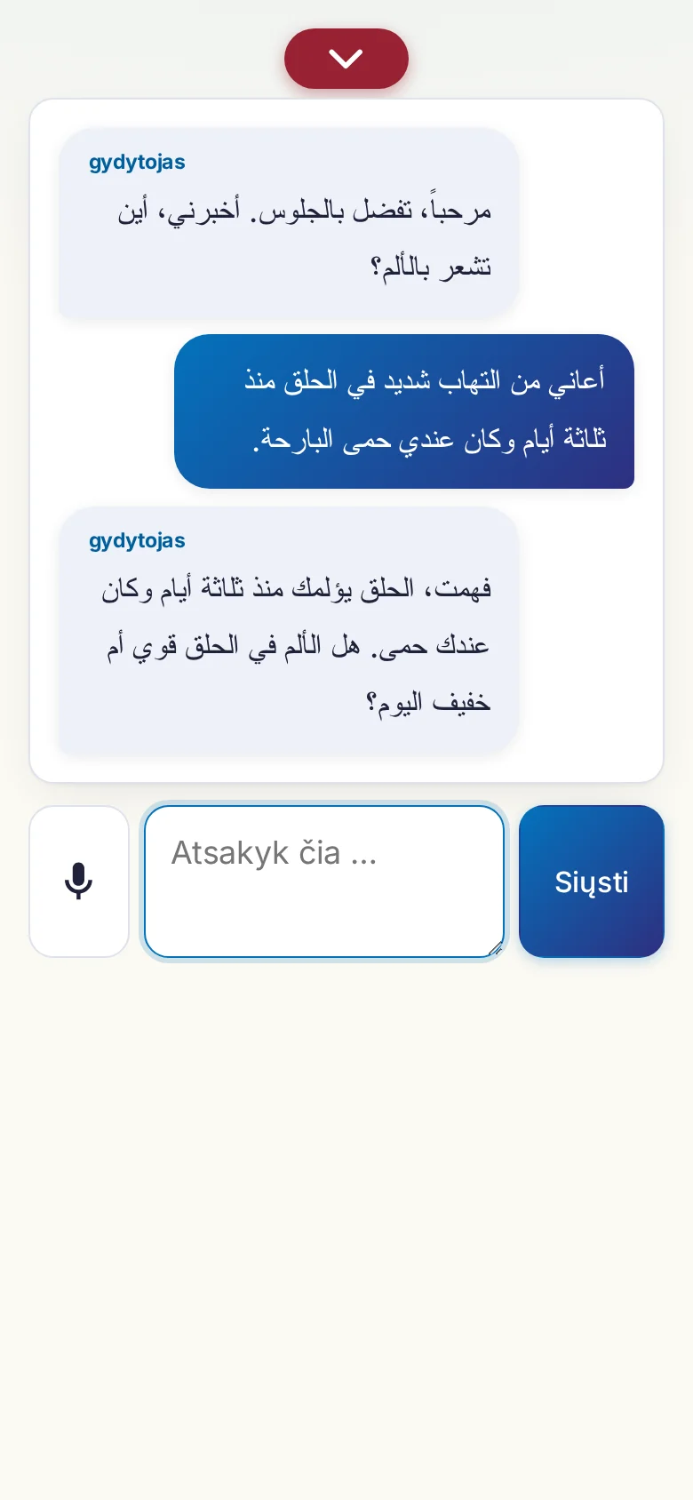 Telefonas: vykstantis pokalbis su įvestimi mikrofonu.