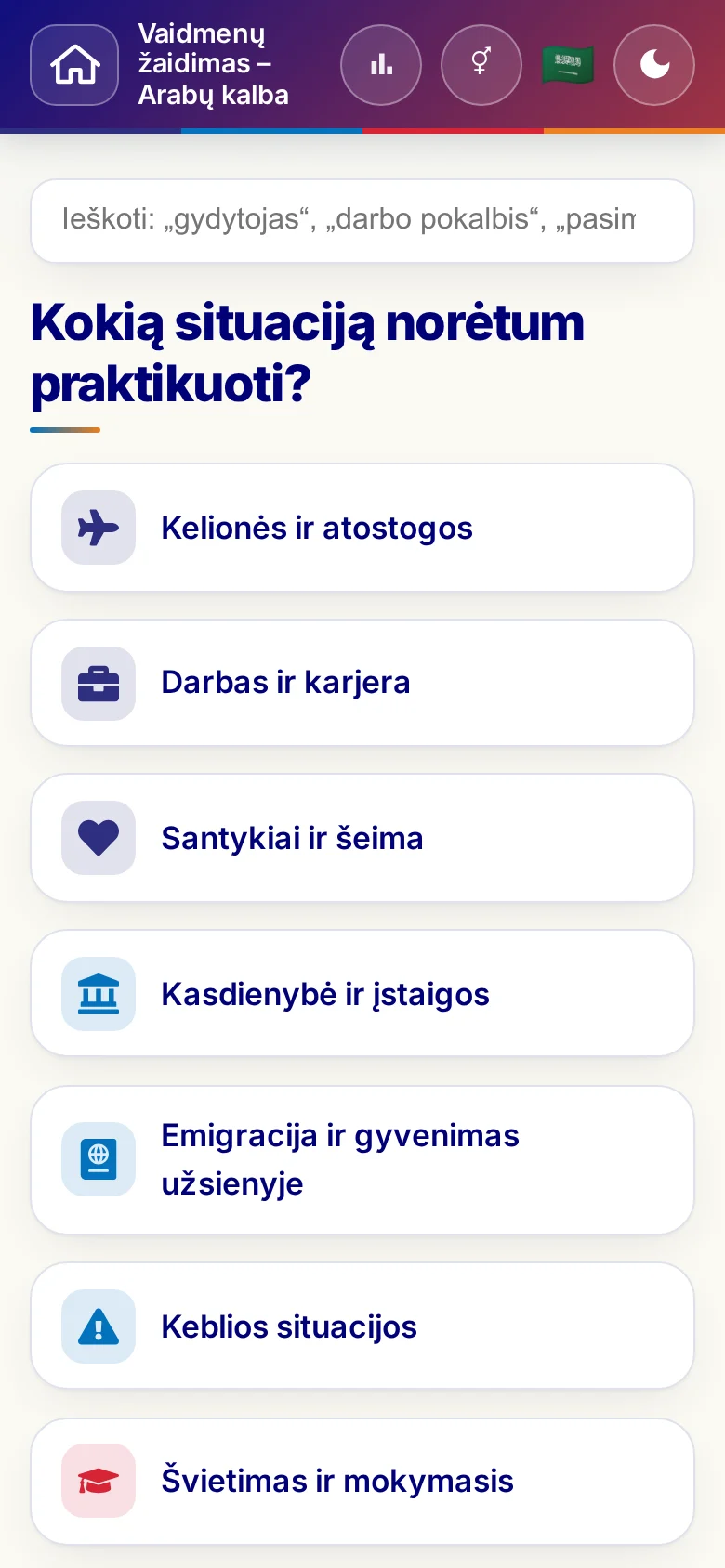 Telefonas: vaidmenų žaidimų teminiai pasauliai.