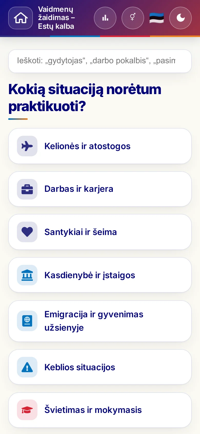 Telefonas: vaidmenų žaidimų teminiai pasauliai.