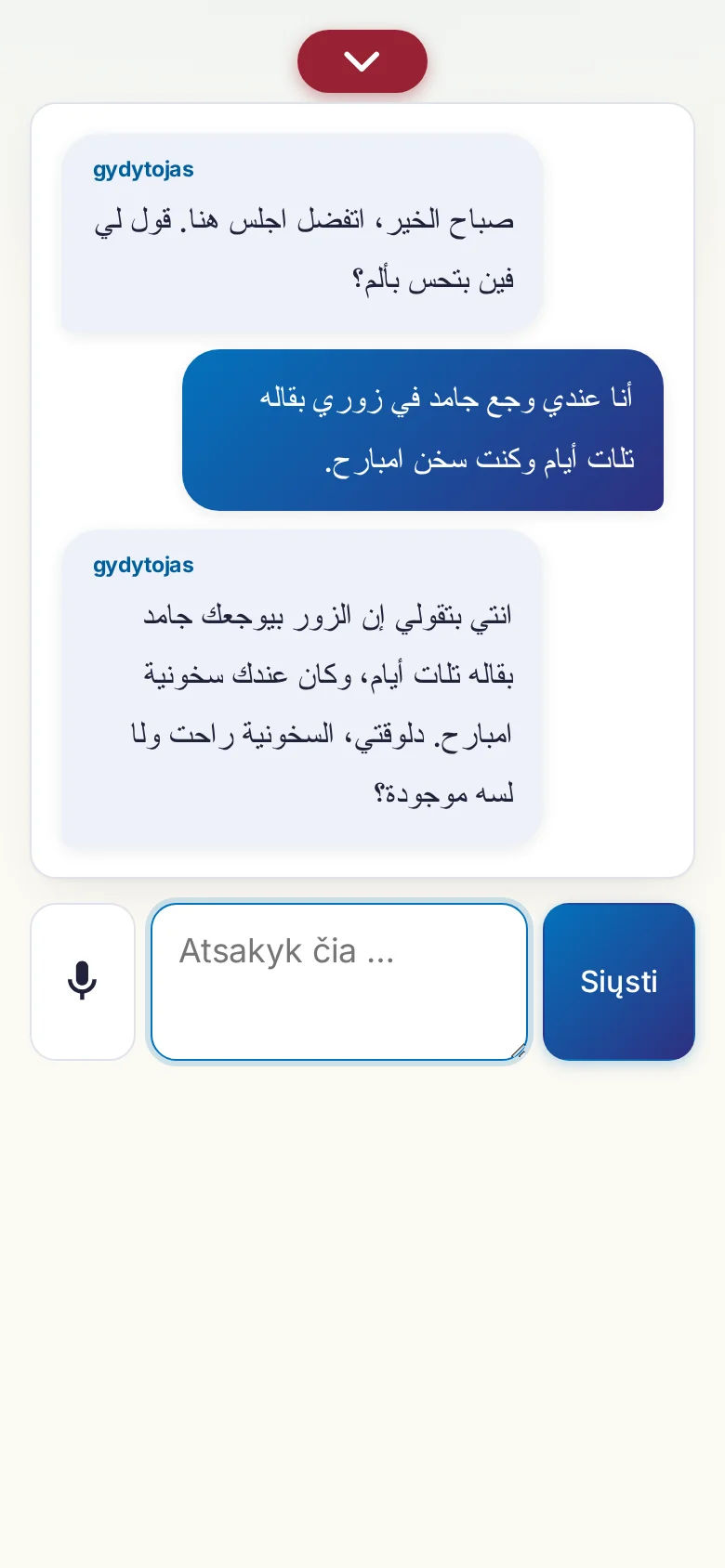 Telefonas: vykstantis pokalbis su įvestimi mikrofonu.