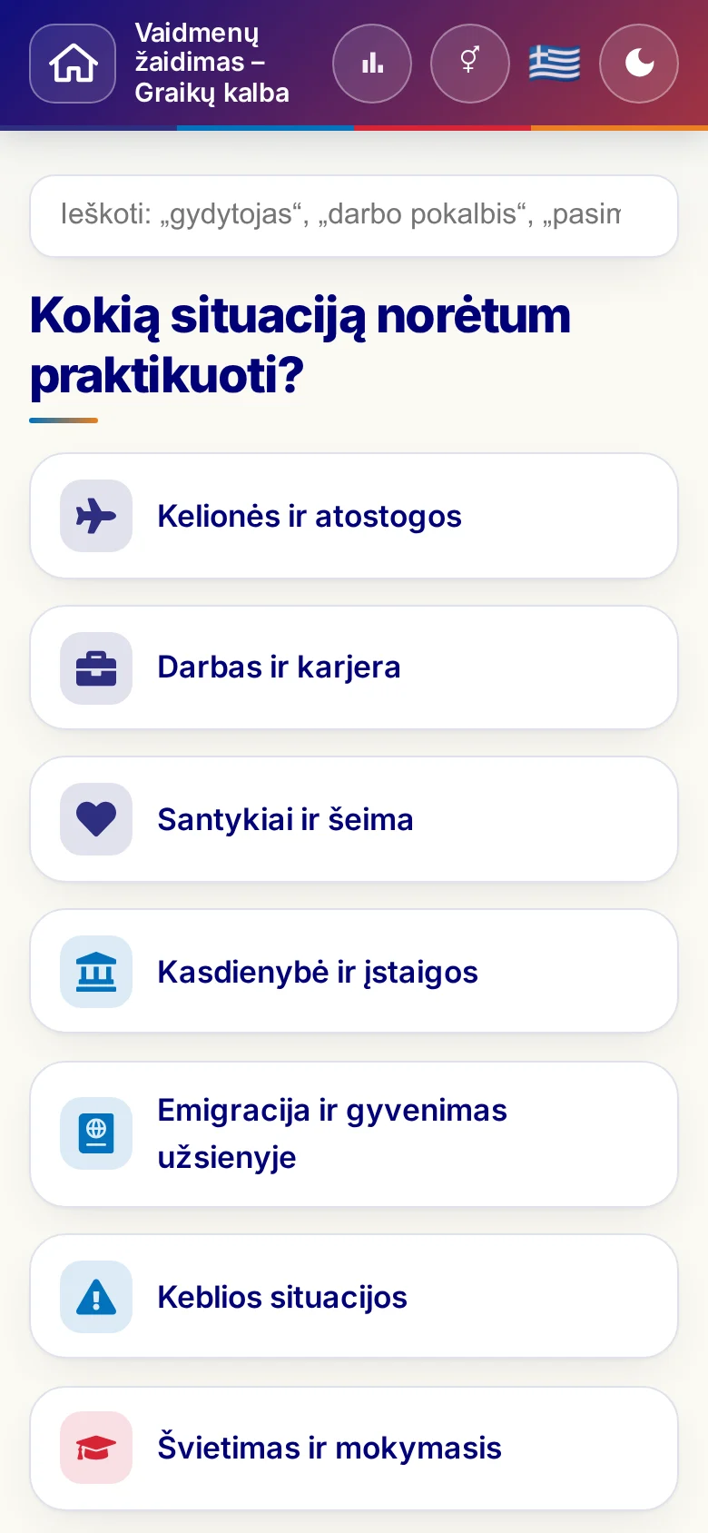 Telefonas: vaidmenų žaidimų teminiai pasauliai.