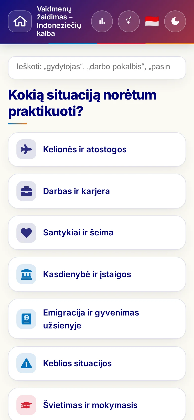 Telefonas: vaidmenų žaidimų teminiai pasauliai.