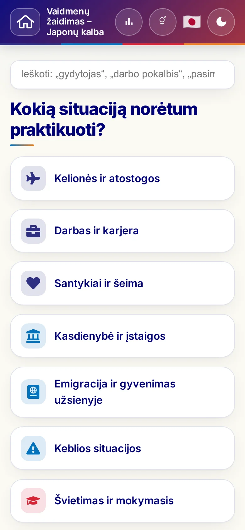 Telefonas: vaidmenų žaidimų teminiai pasauliai.