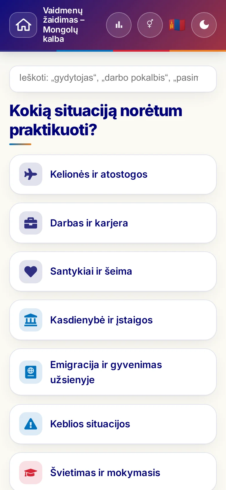 Telefonas: vaidmenų žaidimų teminiai pasauliai.