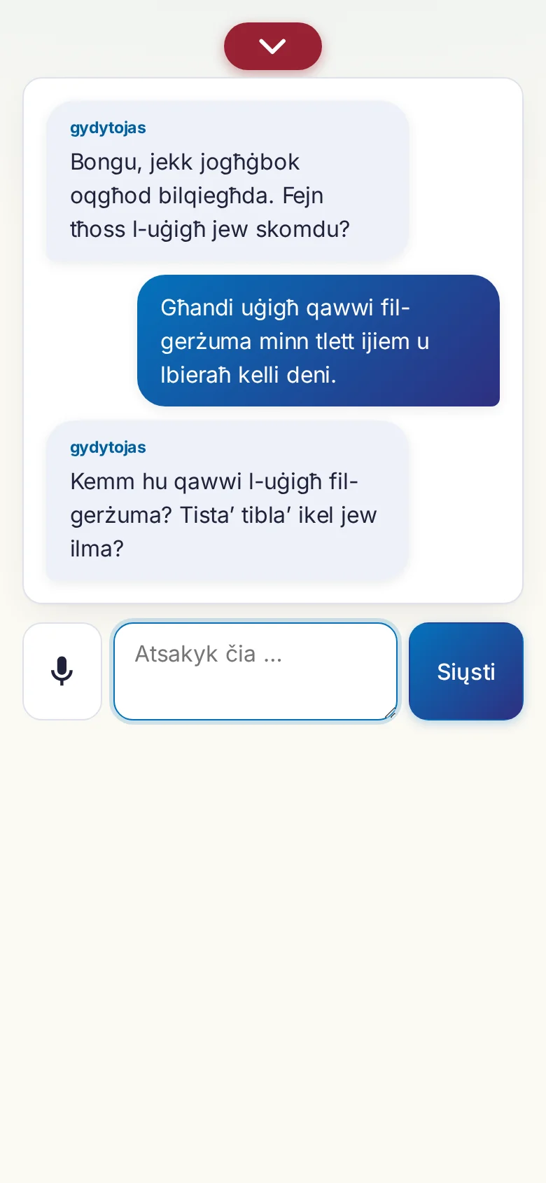 Telefonas: vykstantis pokalbis su įvestimi mikrofonu.