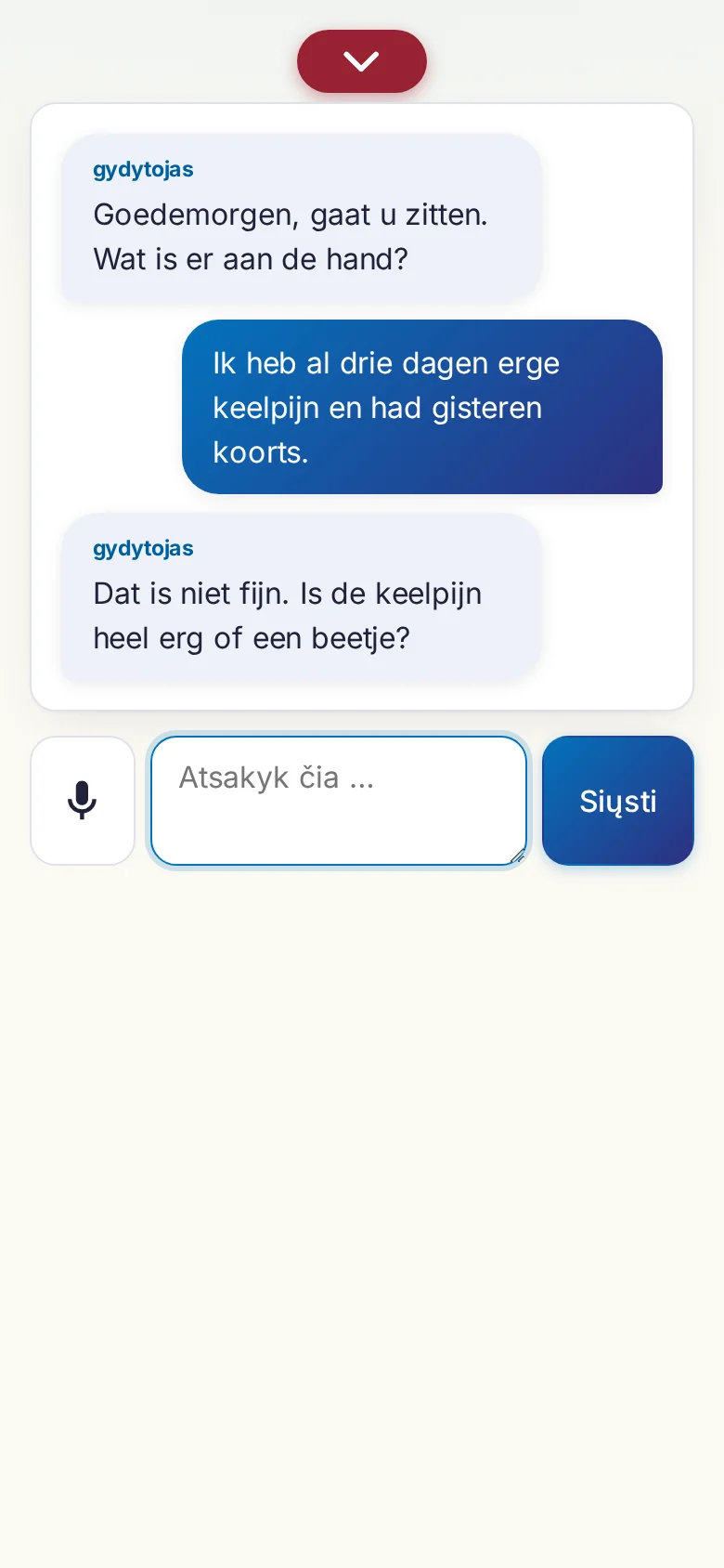 Telefonas: vykstantis pokalbis su įvestimi mikrofonu.