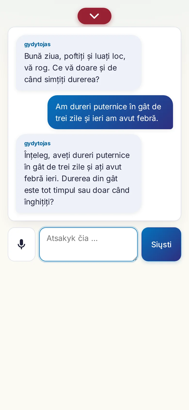 Telefonas: vykstantis pokalbis su įvestimi mikrofonu.