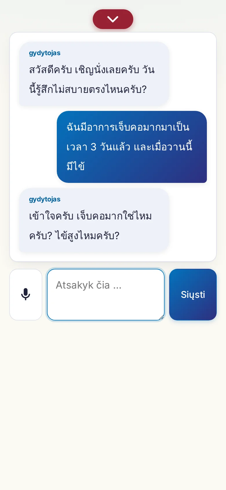 Telefonas: vykstantis pokalbis su įvestimi mikrofonu.