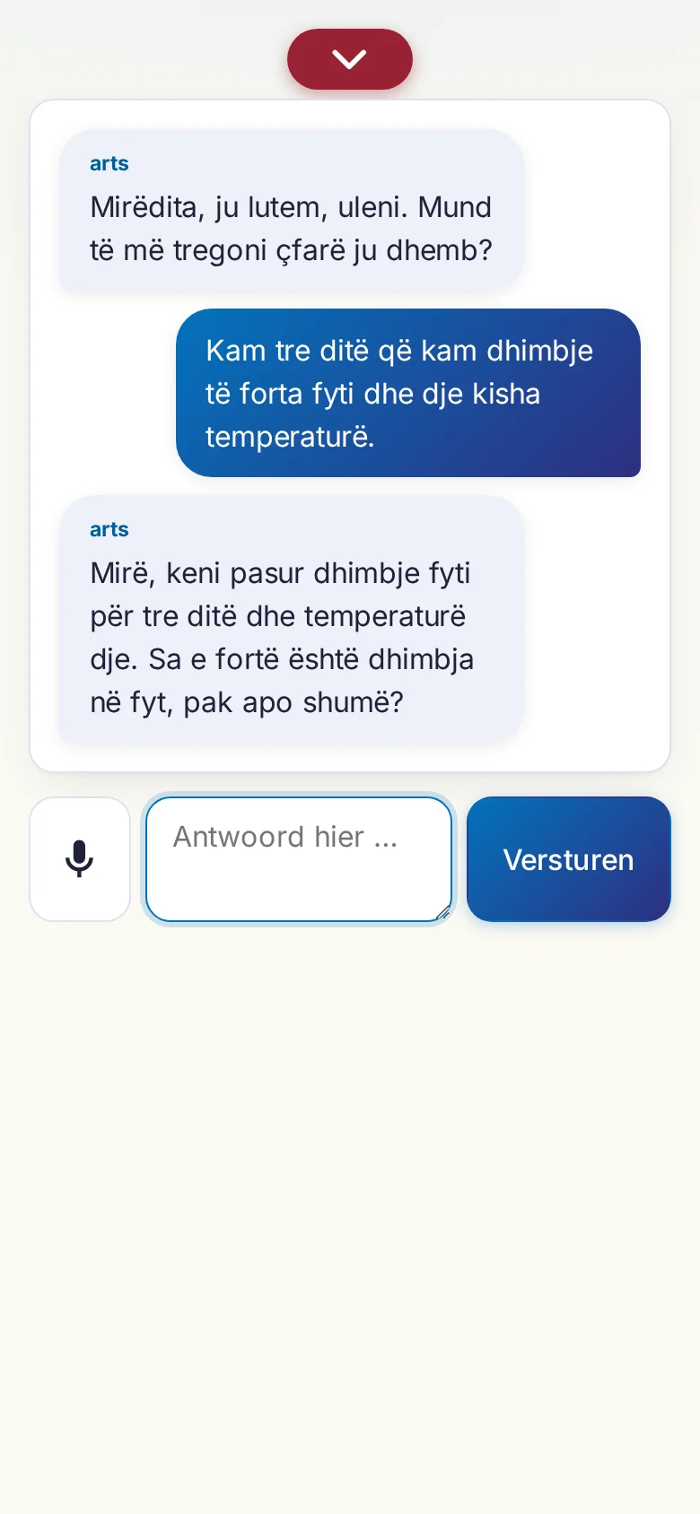 Telefoon: een lopend gesprek met invoer via de microfoon.