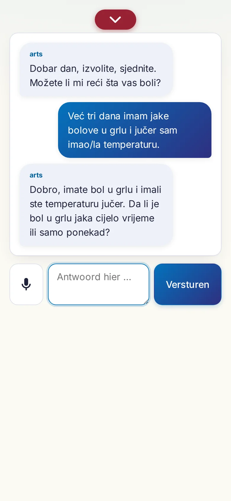 Telefoon: een lopend gesprek met invoer via de microfoon.