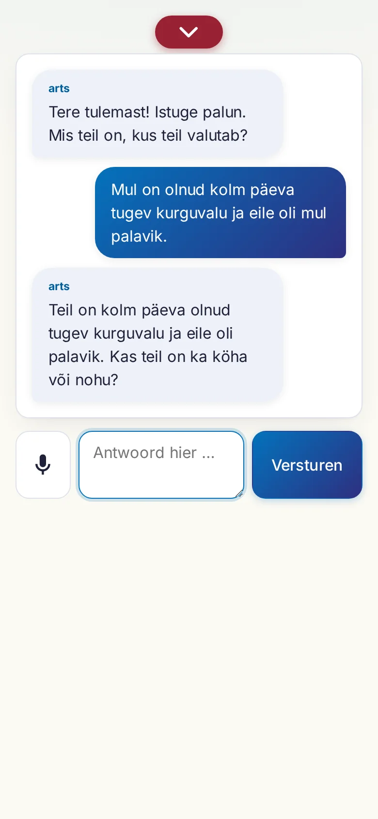 Telefoon: een lopend gesprek met invoer via de microfoon.