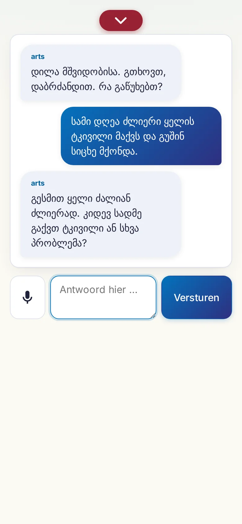 Telefoon: een lopend gesprek met invoer via de microfoon.