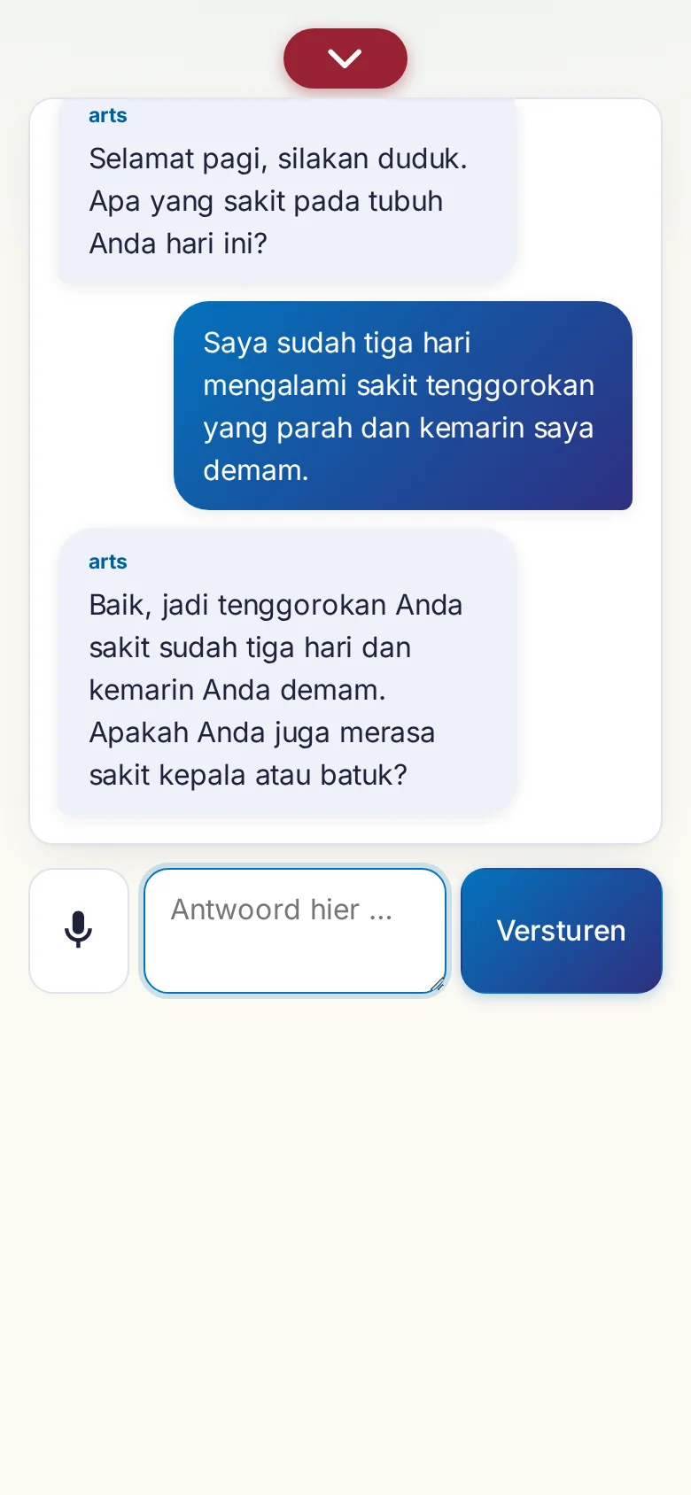 Telefoon: een lopend gesprek met invoer via de microfoon.