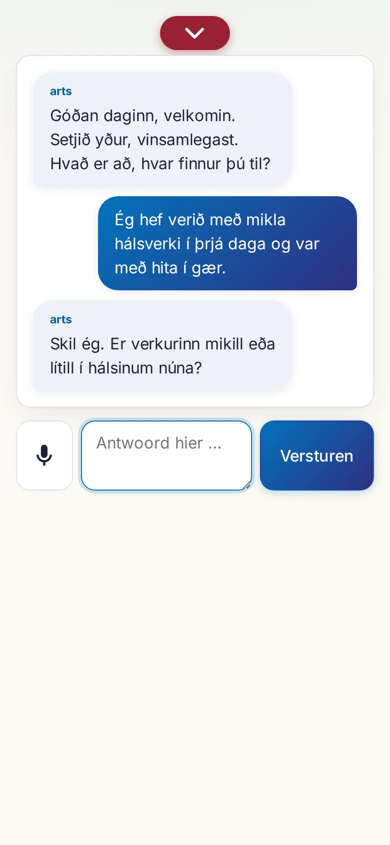 Telefoon: een lopend gesprek met invoer via de microfoon.