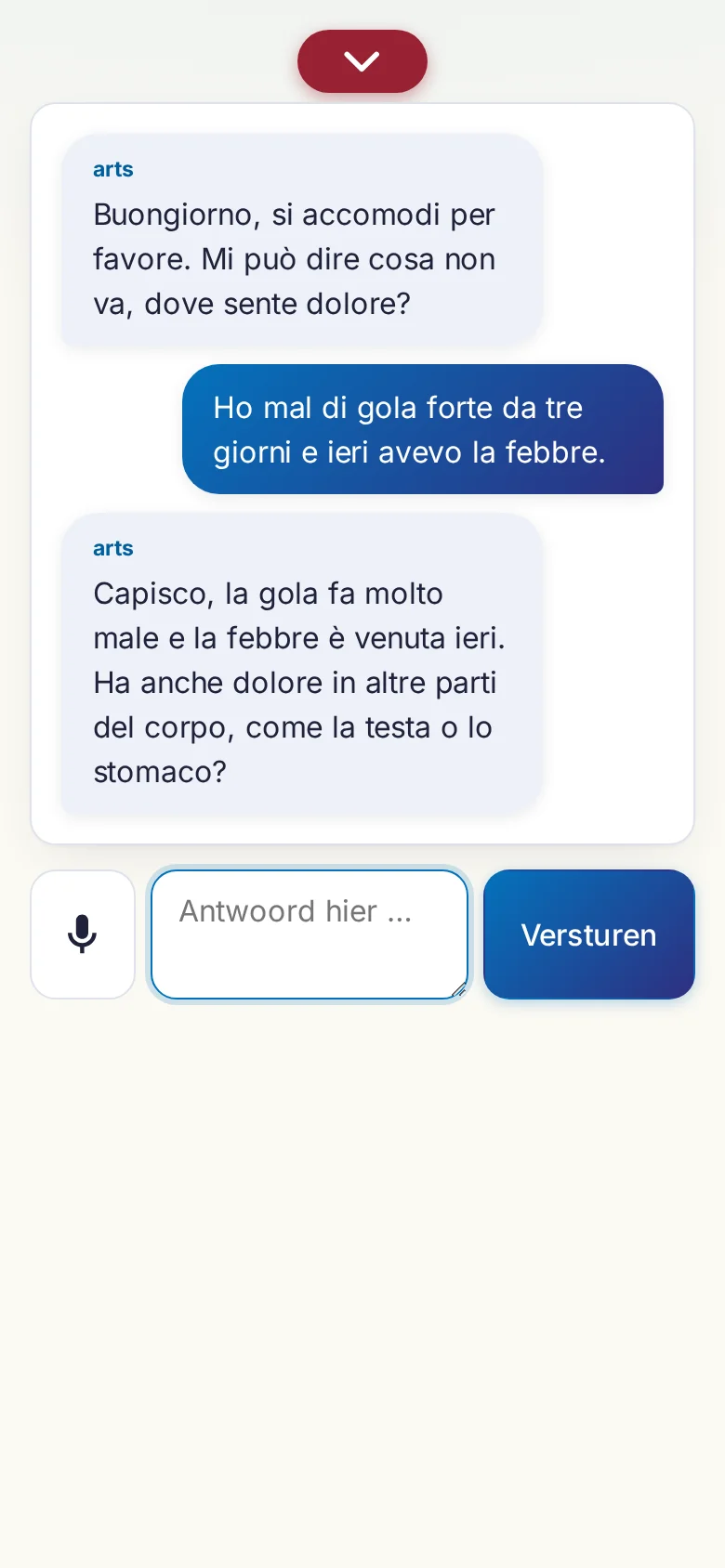 Telefoon: een lopend gesprek met invoer via de microfoon.