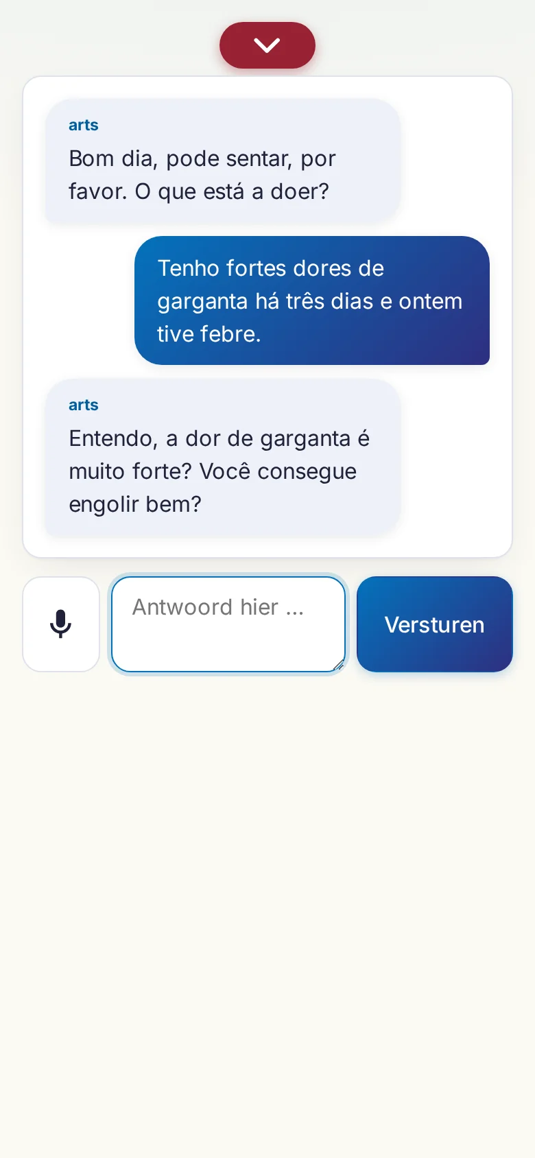 Telefoon: een lopend gesprek met invoer via de microfoon.