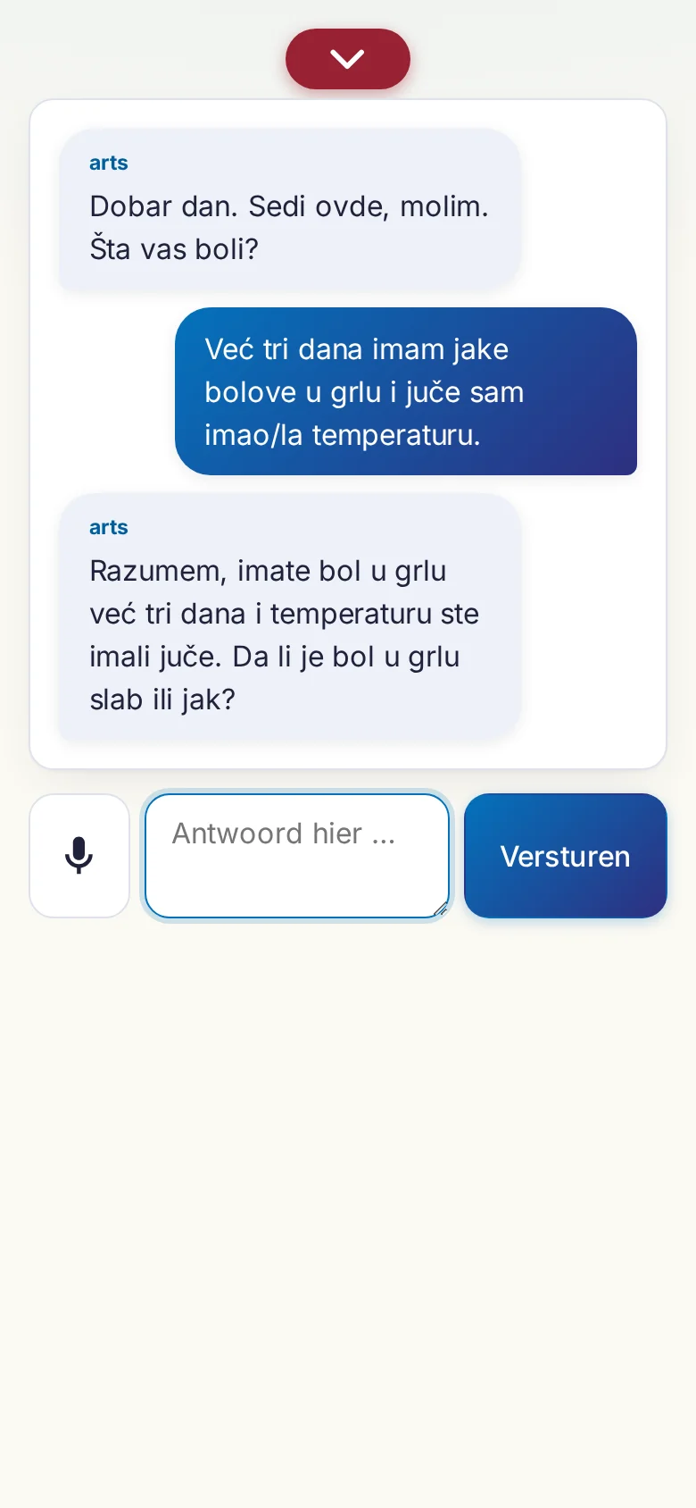 Telefoon: een lopend gesprek met invoer via de microfoon.
