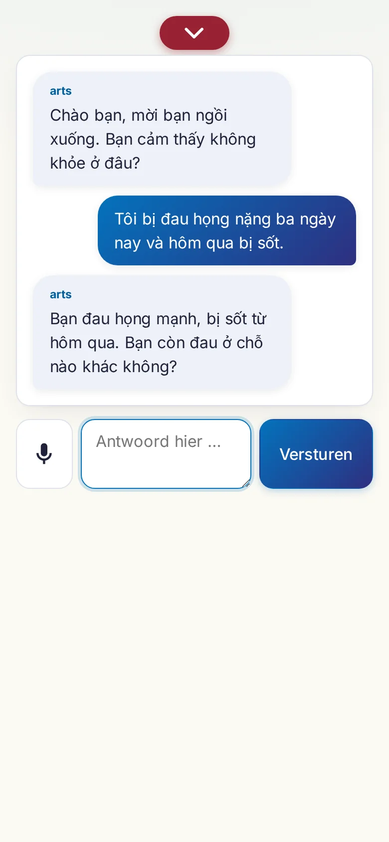 Telefoon: een lopend gesprek met invoer via de microfoon.