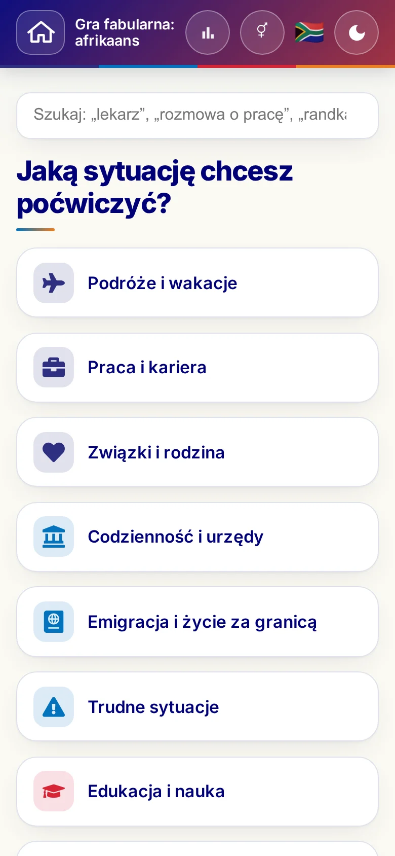 Telefon: światy tematyczne scenek dialogowych.