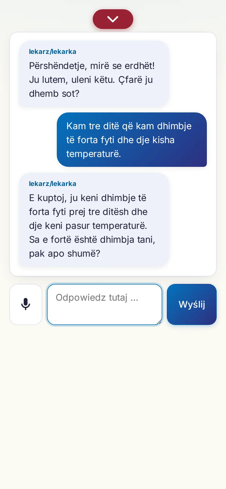 Telefon: trwająca rozmowa z wejściem mikrofonowym.