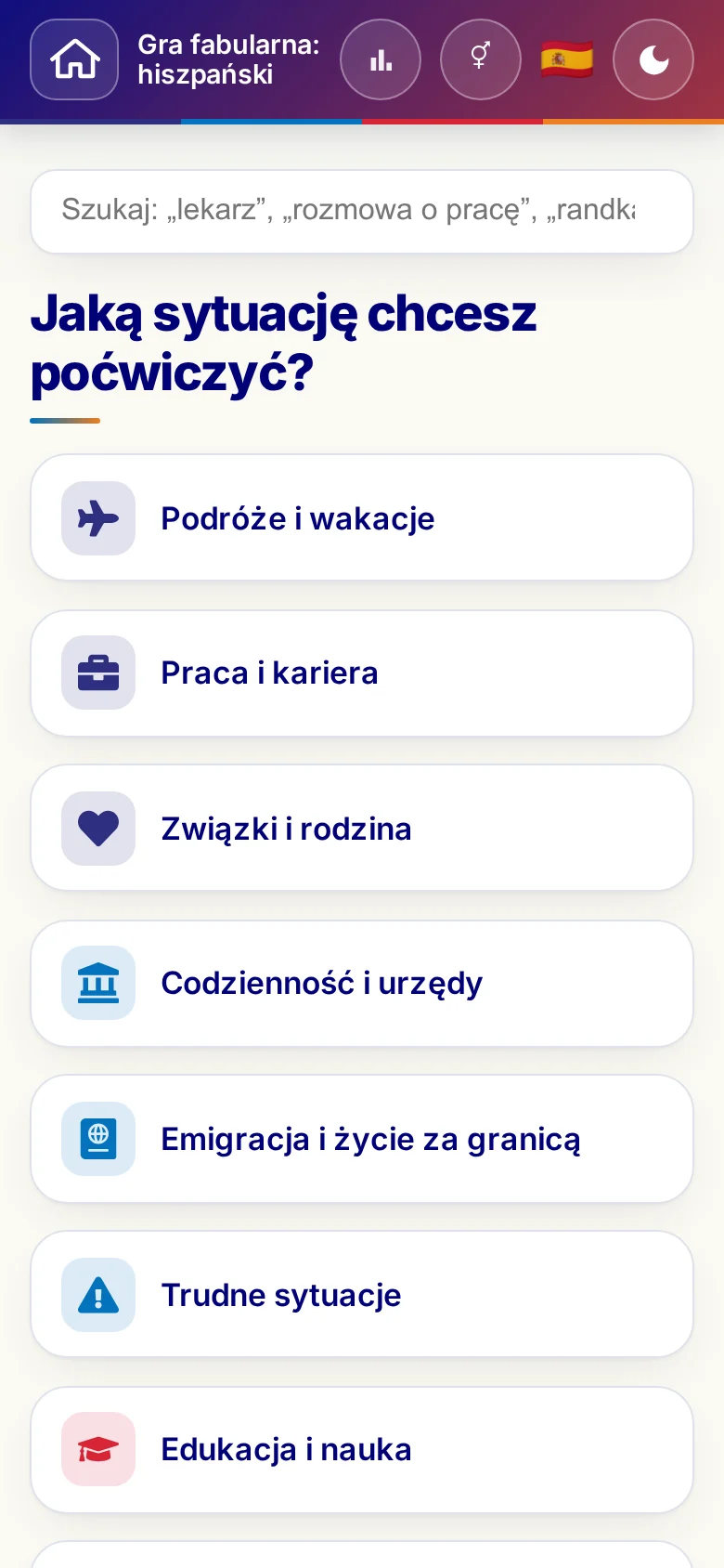 Telefon: światy tematyczne scenek dialogowych.