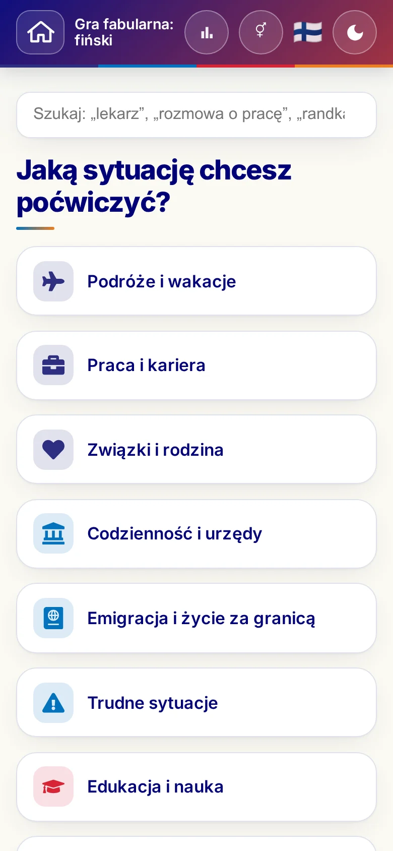 Telefon: światy tematyczne scenek dialogowych.