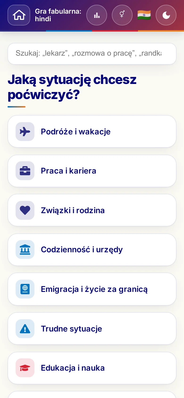 Telefon: światy tematyczne scenek dialogowych.