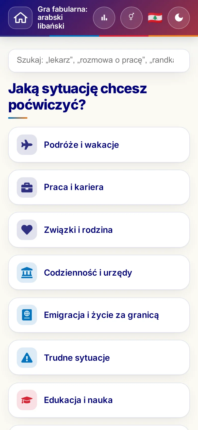 Telefon: światy tematyczne scenek dialogowych.