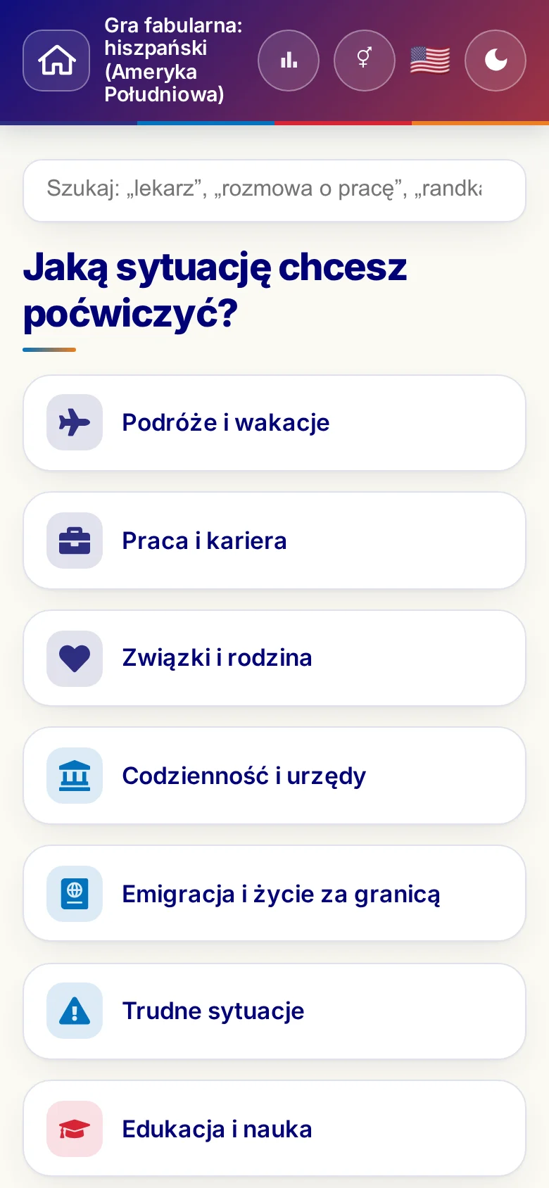 Telefon: światy tematyczne scenek dialogowych.