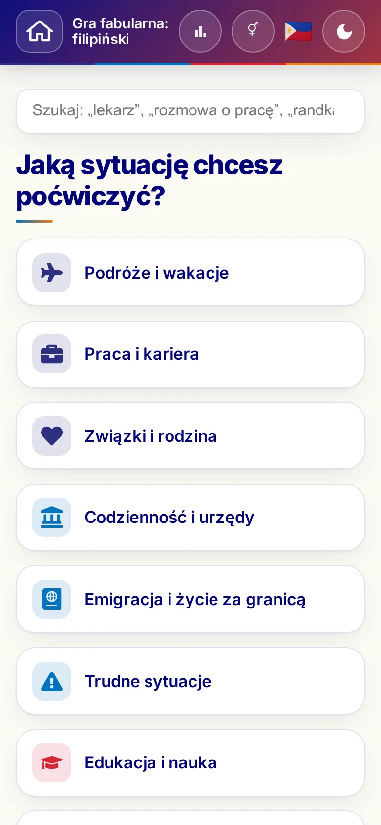 Telefon: światy tematyczne scenek dialogowych.