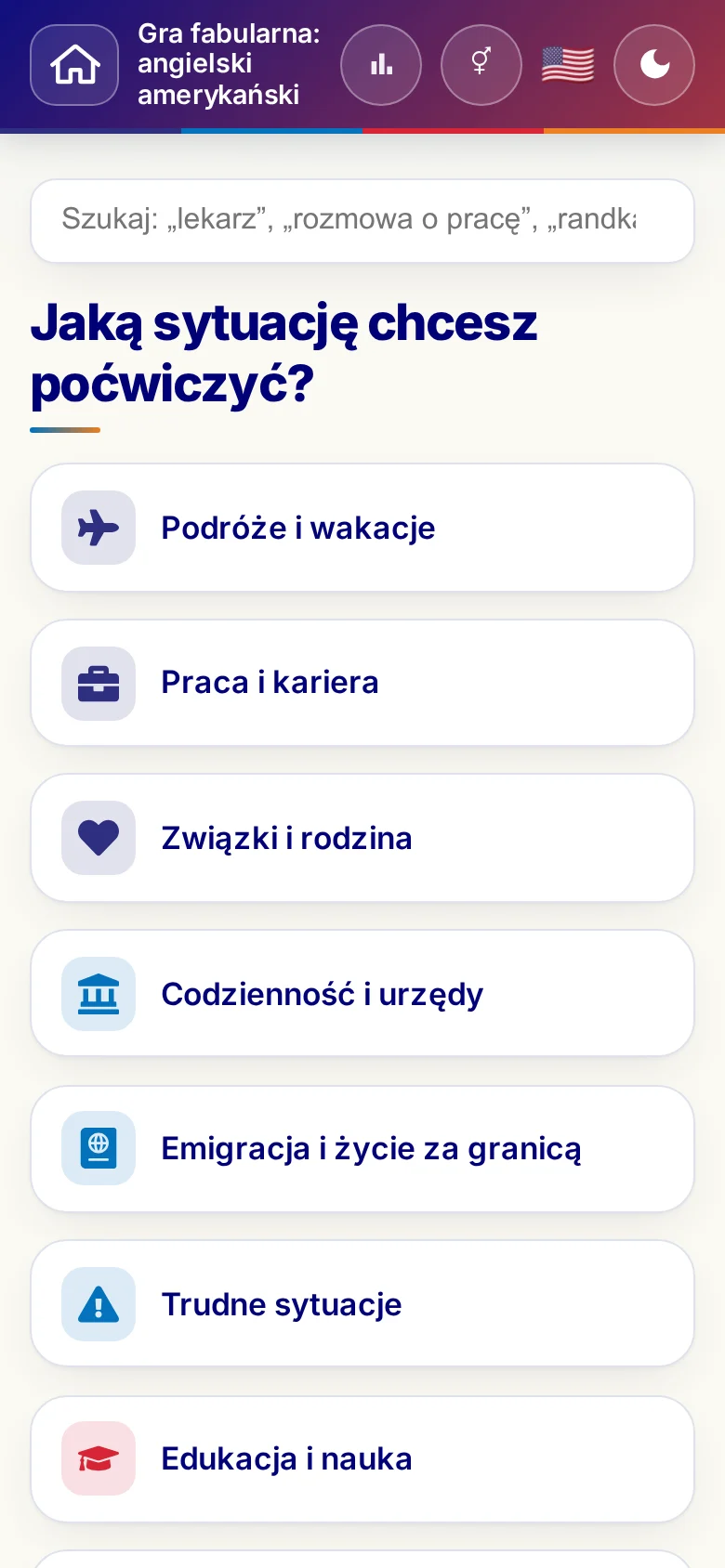 Telefon: światy tematyczne scenek dialogowych.