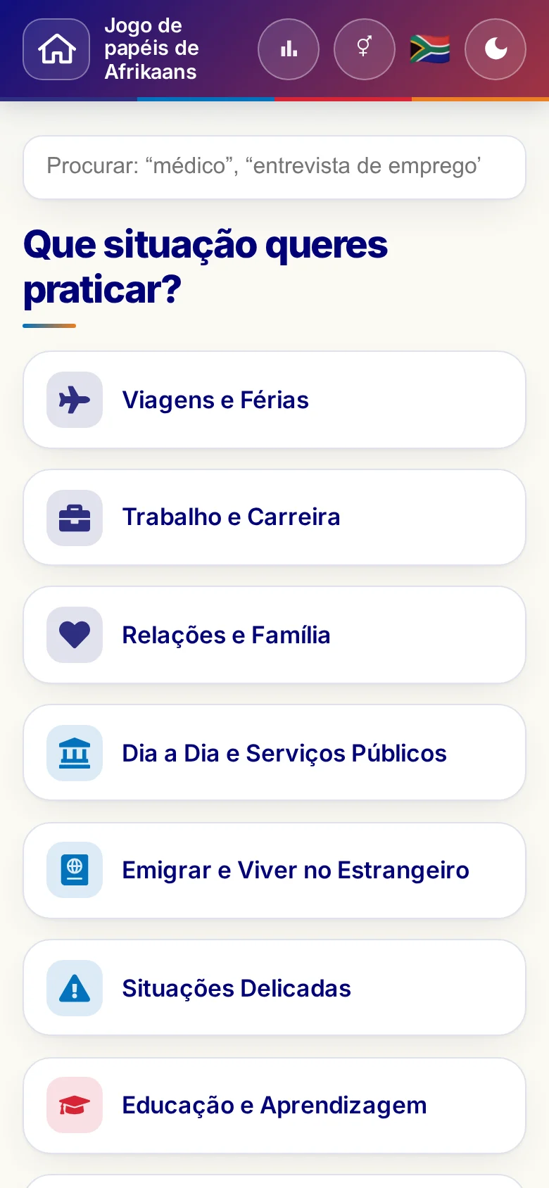 Telemóvel: os mundos temáticos dos Jogos de papéis.