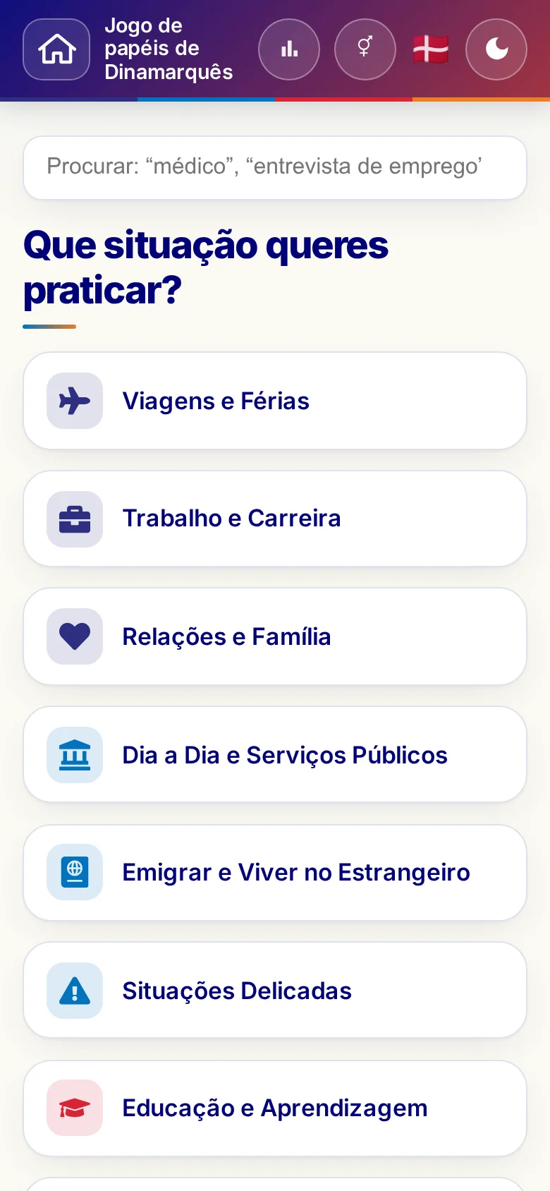 Telemóvel: os mundos temáticos dos Jogos de papéis.