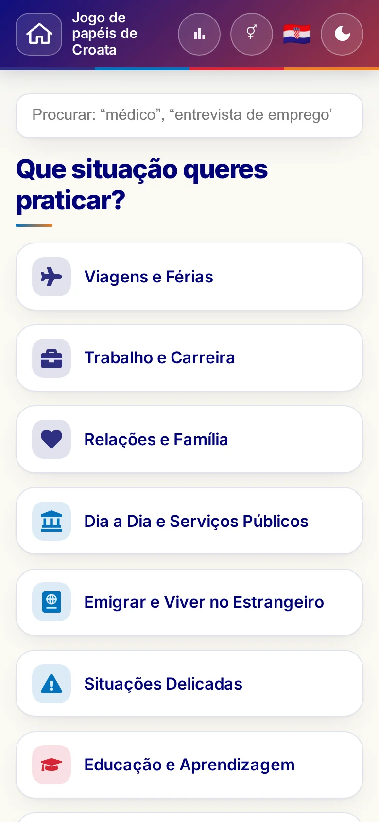 Telemóvel: os mundos temáticos dos Jogos de papéis.