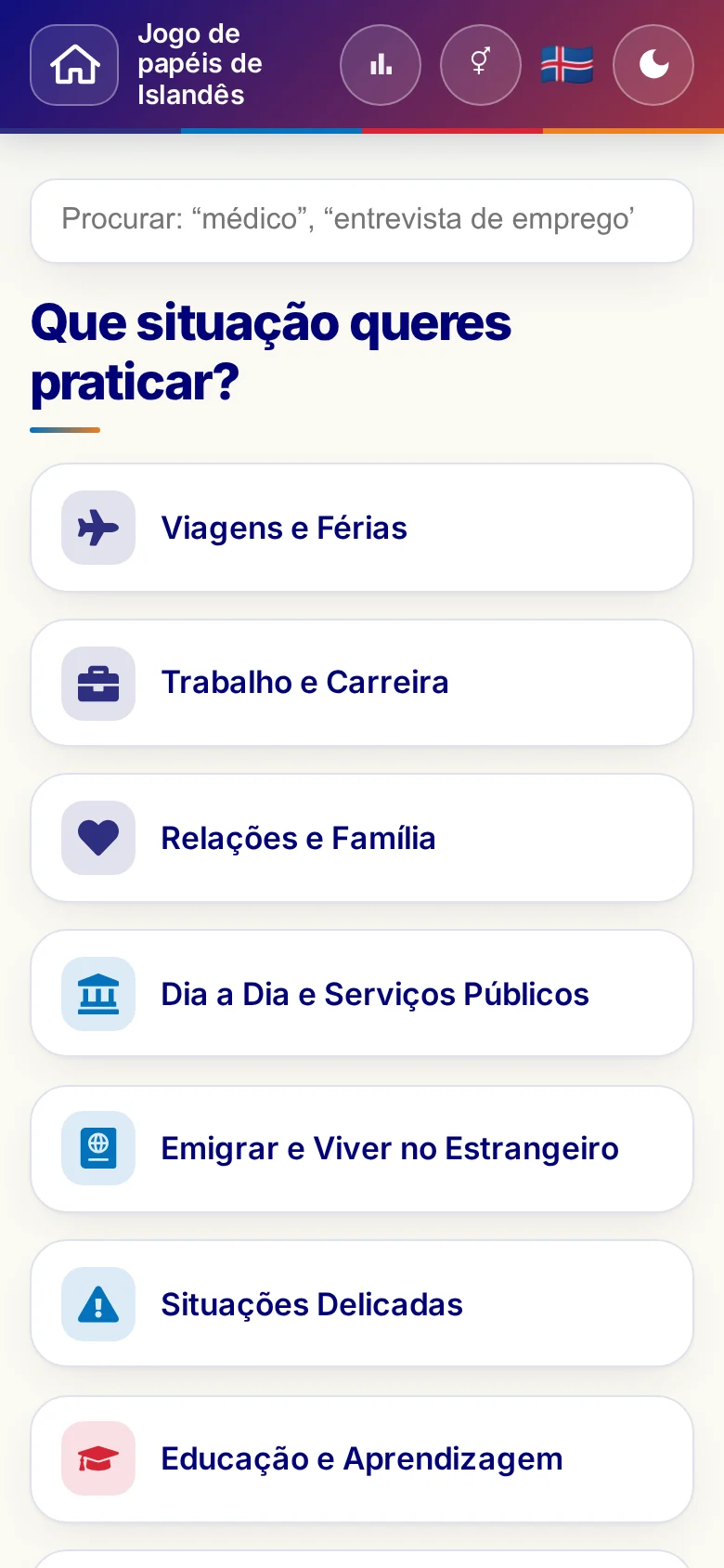 Telemóvel: os mundos temáticos dos Jogos de papéis.