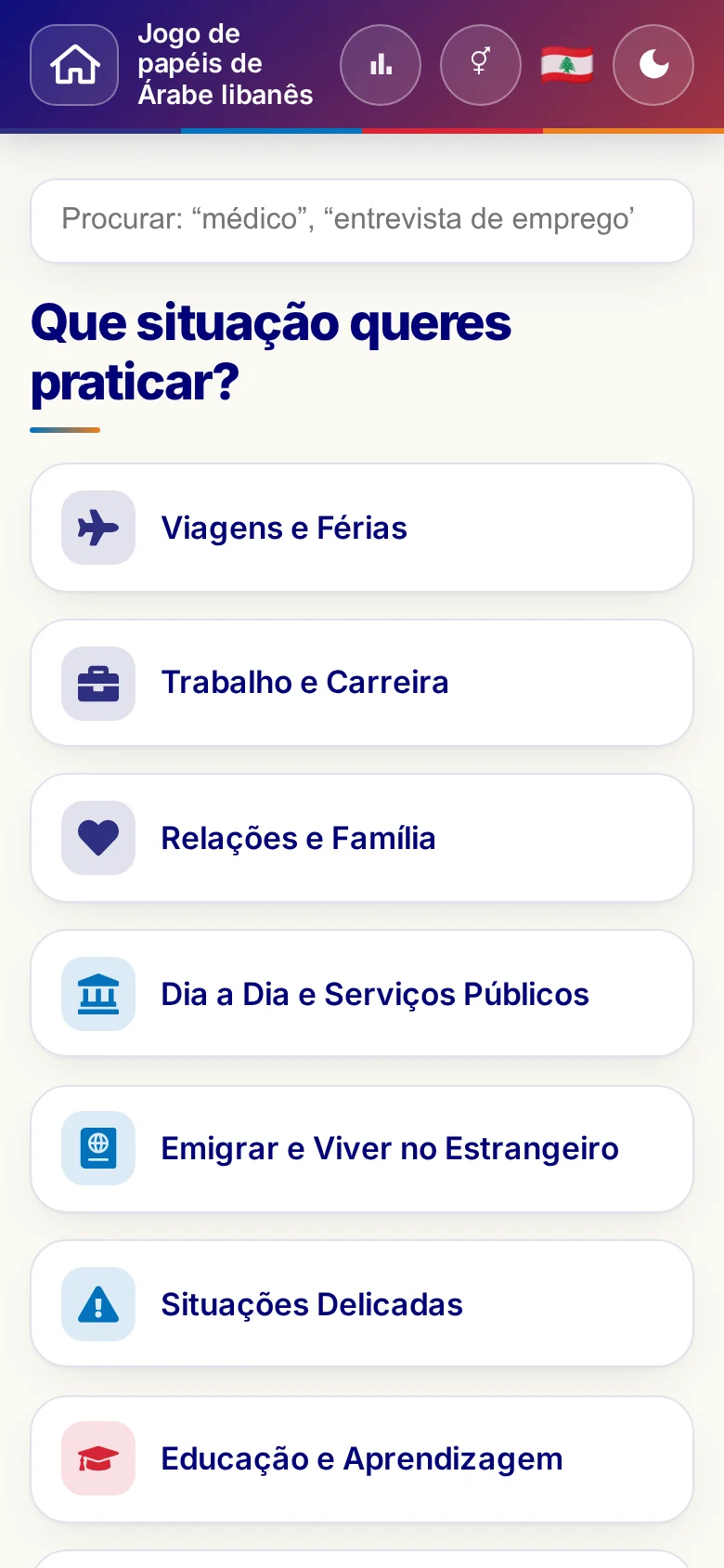 Telemóvel: os mundos temáticos dos Jogos de papéis.